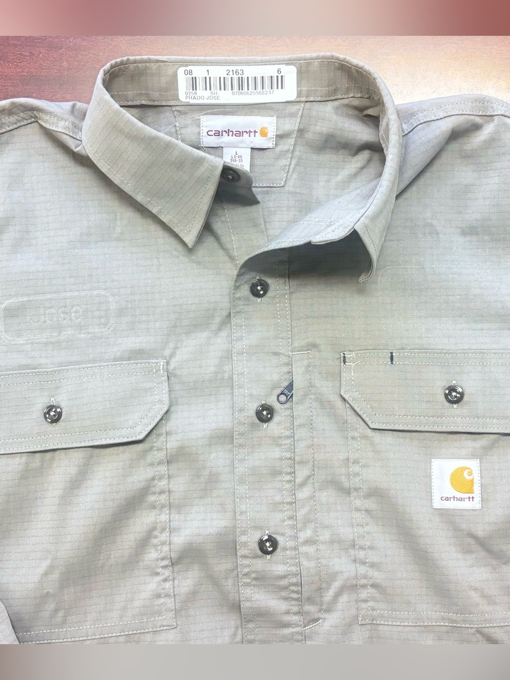 Carhartt Men’s Button-Down Shirt in Light Gray